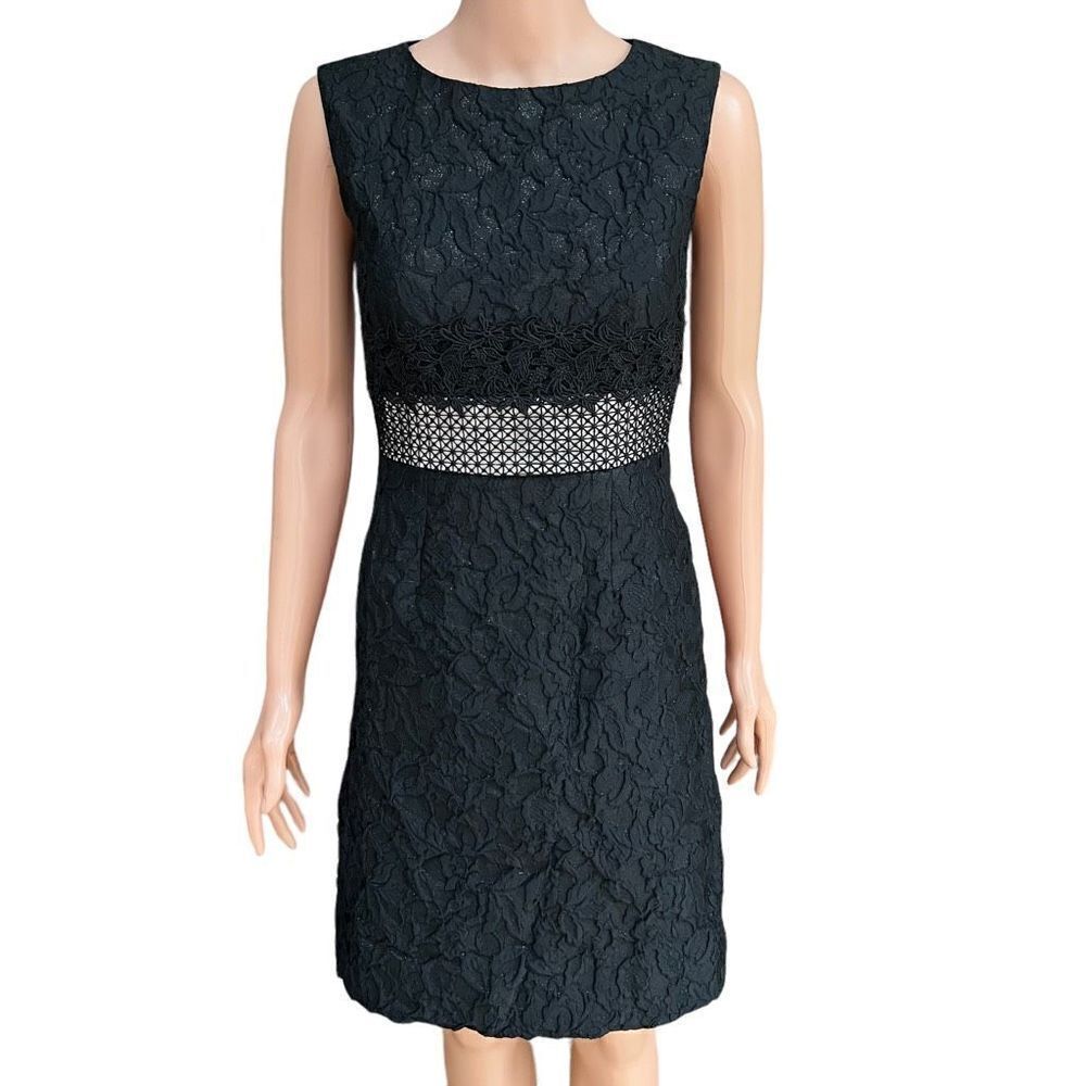 Antonio Melani Asphalt Black Textured Sheath Dress size 0